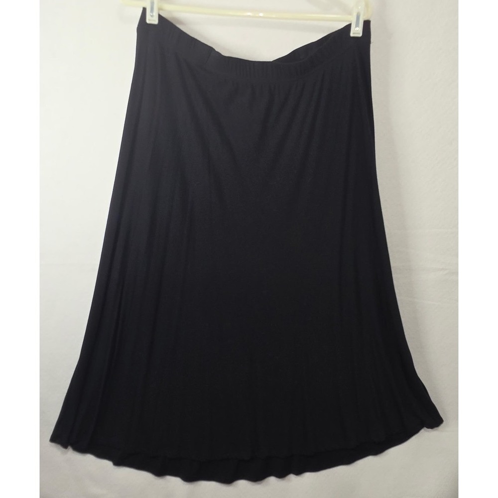 Avenue Black Maxi Skirt Plus Size 14/16 Stretch Jersey Knit A-Line Long Skirt